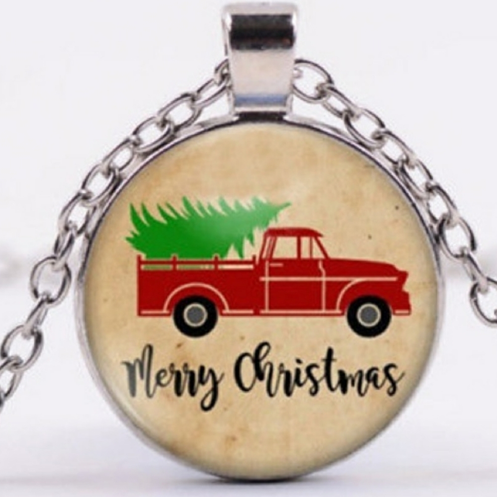 Christmas 🎄 Red Truck Holiday Necklace